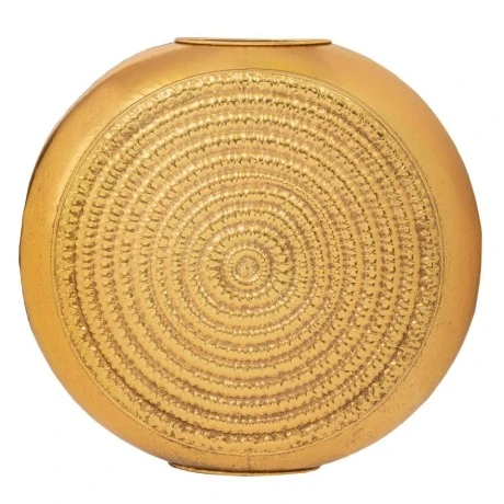 DECO GOLD METAL ROUND RELIEF VASE 72,5X21X69,5CM