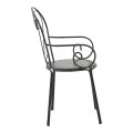 Monasty pakoworld stackable armchair black metal 49x55x90cm