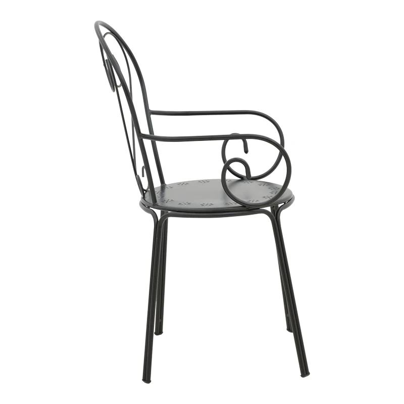 Monasty pakoworld stackable armchair black metal 49x55x90cm
