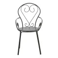 Monasty pakoworld stackable armchair black metal 49x55x90cm