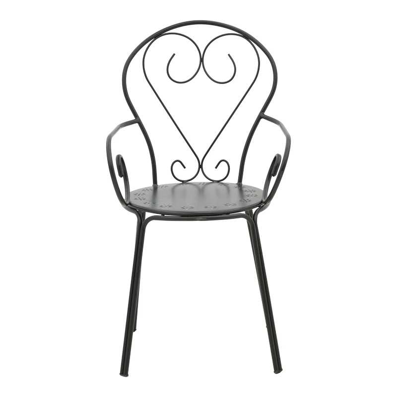 Monasty pakoworld stackable armchair black metal 49x55x90cm