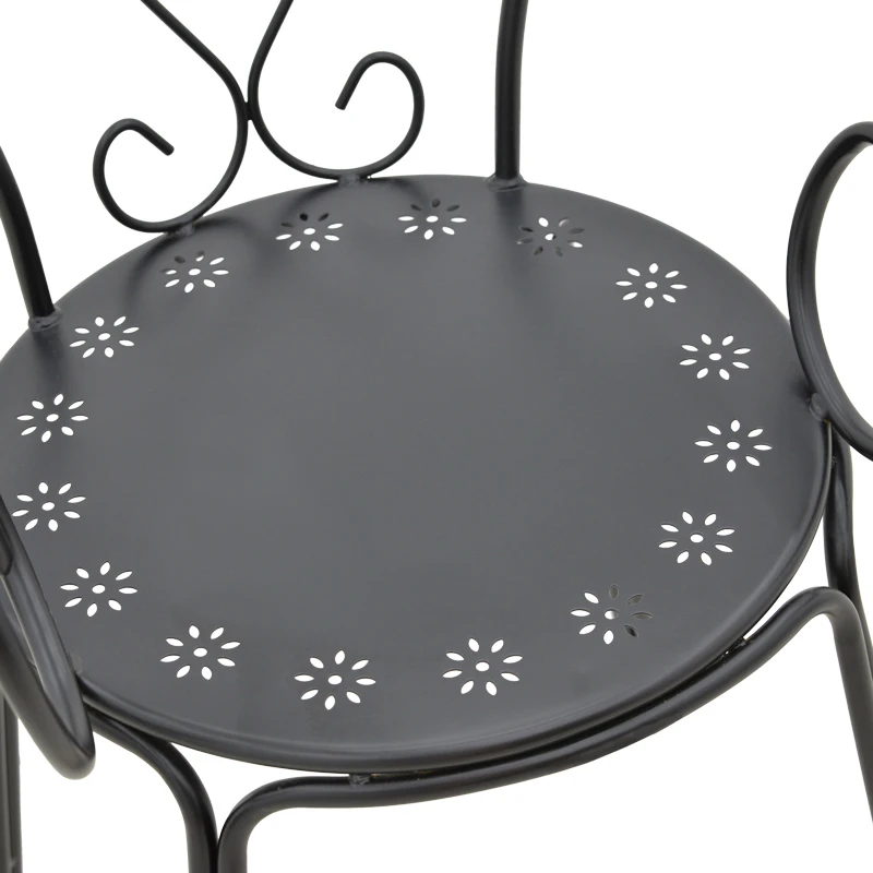 Monasty pakoworld stackable armchair black metal 49x55x90cm