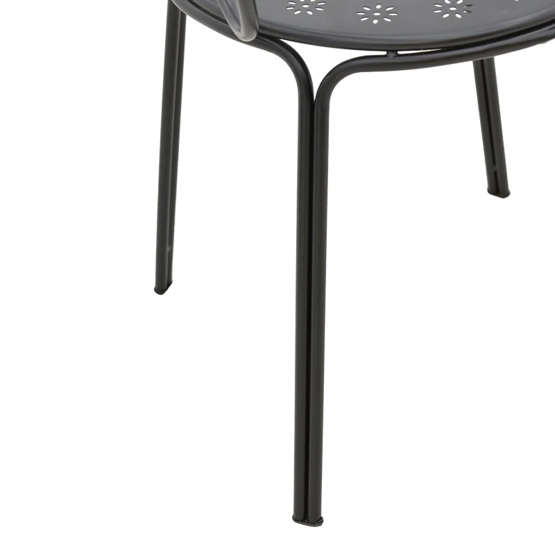 Monasty pakoworld stackable armchair black metal 49x55x90cm