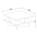 Τραπέζι σαλονιού Cross pakoworld χρώμα καρυδί - λευκό 60x60x31εκ