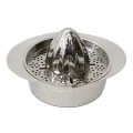 Homeplus lemon squeezer inox with 2 cones in silver color 18x15x14cm.