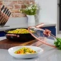 Frying pan with non-stick lid made of aluminum bronzed No24