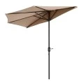 Half garden umbrella with metal frame and crank in sand color 3m.