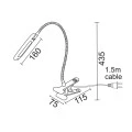 Desk lamp with LED clip 5W color black 16x11.5x43.5cm.