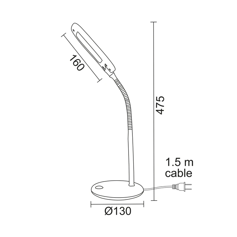 Desk lamp LED 5W color white 16x13x47.5cm.