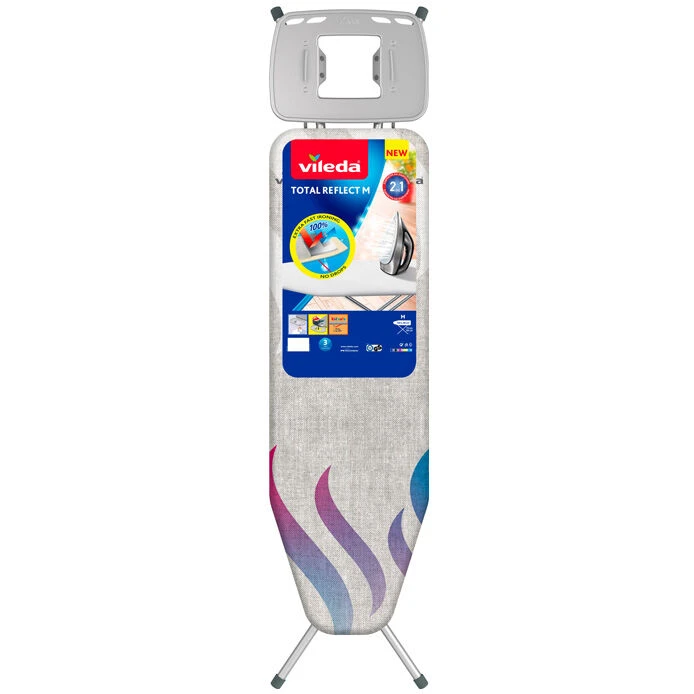 REFLECT VILEDA metallic ironing board with ironing cloth 120x38x74/97cm.