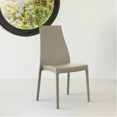 Καρέκλα πολυπροπυλενίου σε dove grey χρώμα 45x56x94 εκ. MIRANDA SIESTA