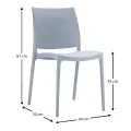 Καρέκλα πολυπροπυλενίου σε silver γκρι χρώμα 44x50x81 εκ. MAYA SIESTA