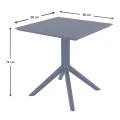 ΣΚΑΙ ΤΡΑΠΕΖΙ 80X80X74εκ. DARK GREY ΠΟΛ/ΝΙΟΥ - 20.0245