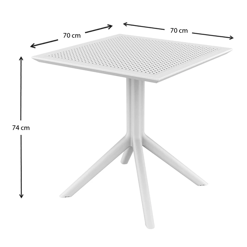 ΣΚΑΙ ΤΡΑΠΕΖΙ 70X70X74εκ. WHITE ΠΟΛ/ΝΙΟΥ - 20.0252