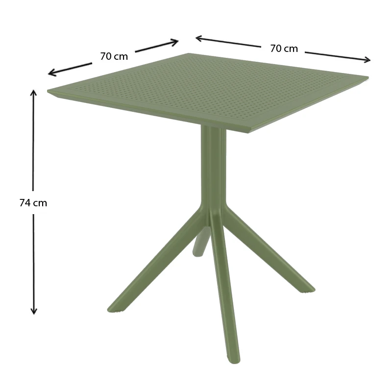 ΣΚΑΙ ΤΡΑΠΕΖΙ 70X70X74εκ. OLIVE GREEN ΠΟΛ/ΝΙΟΥ - 20.0253