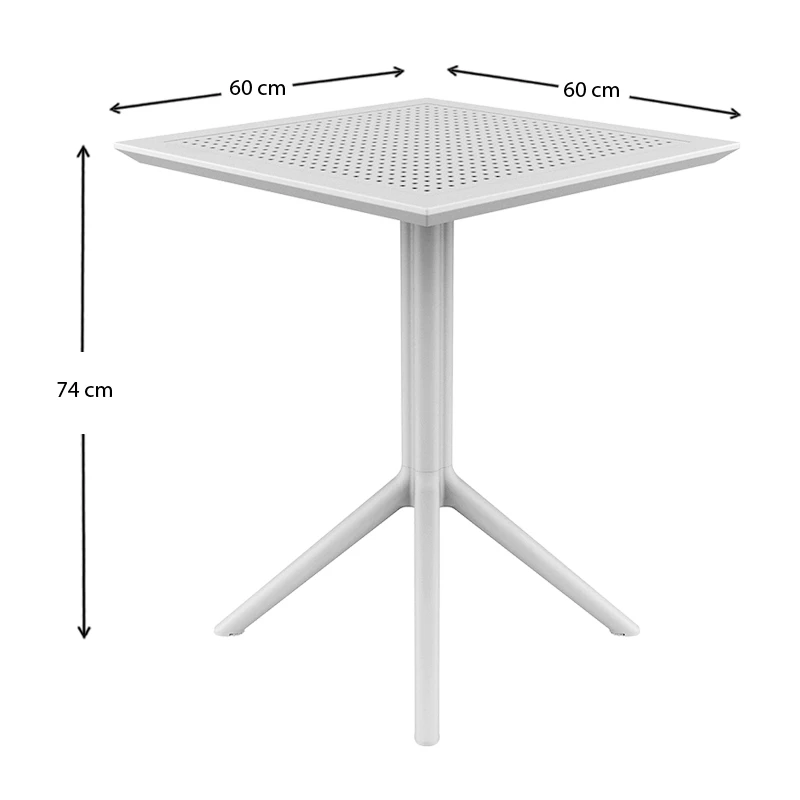 ΣΚΑΙ ΤΡΑΠΕΖΙ ΠΤΥΣ/ΝΟ 60Χ60X74εκ. WHITE ΠΟΛ/ΝΙΟΥ - 20.0280