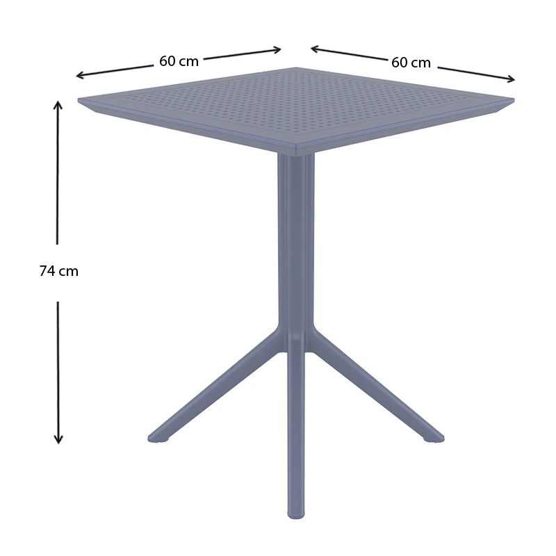 ΣΚΑΙ ΤΡΑΠΕΖΙ ΠΤΥΣ/ΝΟ 60Χ60X74εκ. DARK GREY ΠΟΛ/ΝΙΟΥ - 20.0282