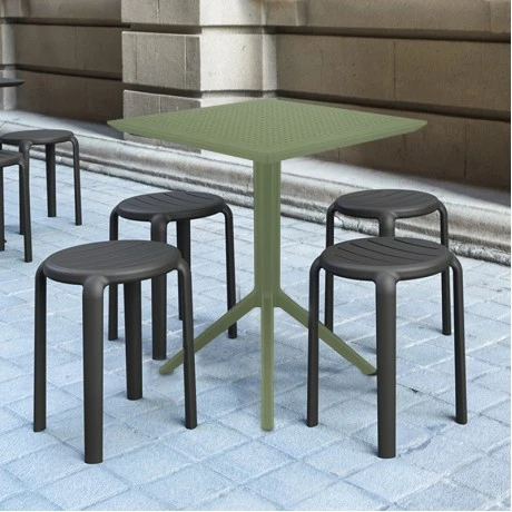 ΣΚΑΙ ΤΡΑΠΕΖΙ ΠΤΥΣ/ΝΟ 60Χ60X74εκ. OLIVE GREEN ΠΟΛ/ΝΙΟΥ - 20.0291
