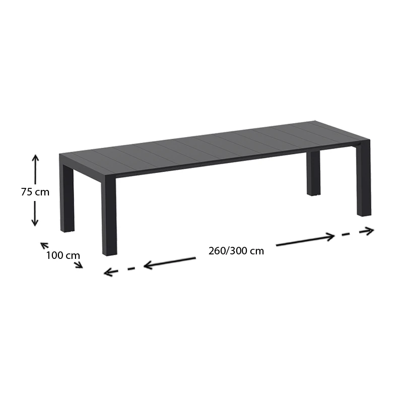 ΒΕΓΚΑΣ BLACK 100X260/300εκ. ΕΠΕΚΤ.ΤΡΑΠΕΖΙ ΠΟΛ/ΝΙΟΥ - 20.0580
