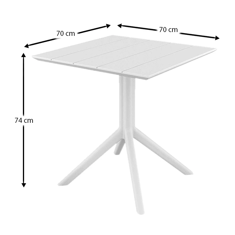 PARIS WHITE 70X70X74εκ. ΤΡΑΠΕΖΙ ΠΟΛ/ΝΙΟΥ
