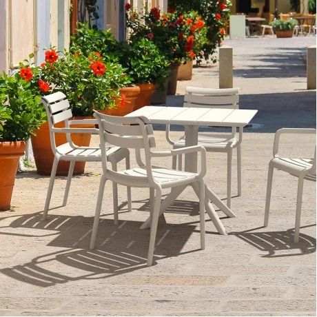 PARIS WHITE 80X80X74εκ. ΤΡΑΠΕΖΙ ΠΟΛ/ΝΙΟΥ