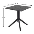 PARIS BLACK 80X80X74εκ. ΤΡΑΠΕΖΙ ΠΟΛ/ΝΙΟΥ