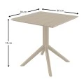 PARIS TAUPE 80X80X74εκ. ΤΡΑΠΕΖΙ ΠΟΛ/ΝΙΟΥ