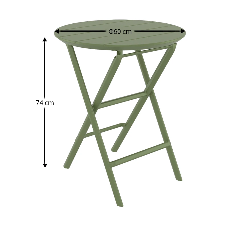 HELEN OLIVE GREEN Φ60X74εκ. ΤΡΑΠΕΖΙ ΠΤΥΣ/ΝΟ ΠΟΛ/ΝΙΟΥ