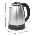 Electric kettle of 1,8L capacity 2200W in silver color 20x16x23cm.