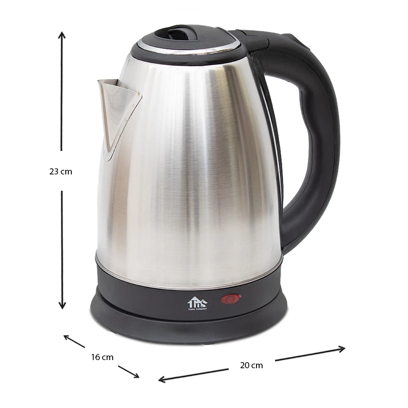 Electric kettle of 1,8L capacity 2200W in silver color 20x16x23cm.