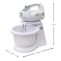 Bowl mixer with 2L capacity 250W in white - grey color 31x23x24cm.