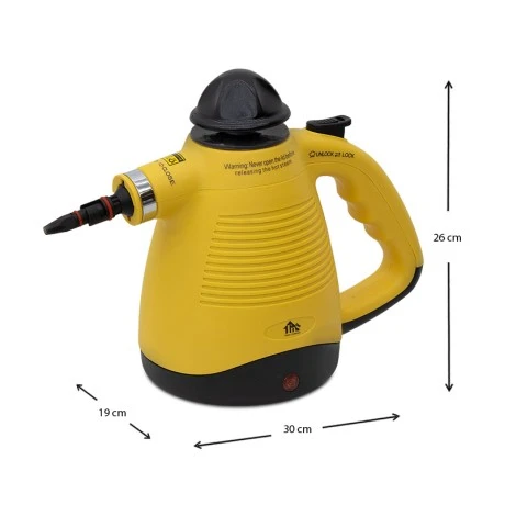 900W steam cleaner in yellow color 30x19x26cm.