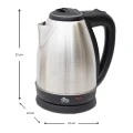 Stainless steel electric kettle of 1,8 capacity and 2000W in silver color 22x22x25cm.