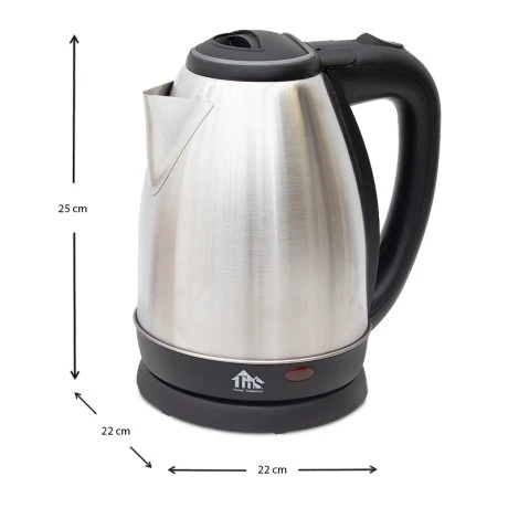 Stainless steel electric kettle of 1,8 capacity and 2000W in silver color 22x22x25cm.