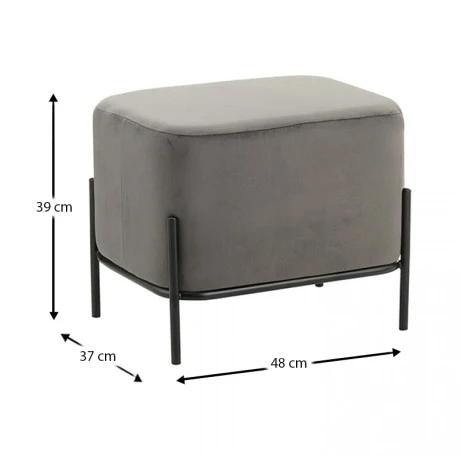 BELLA/L ΣΚΑΜΠΟ GREY VELVET ΥΦΑΣΜΑ 48X37Χ39εκ.