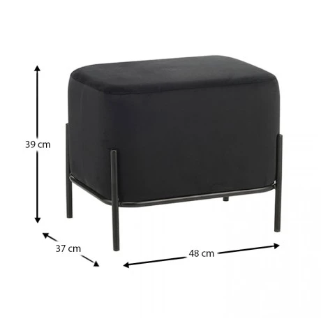BELLA/L ΣΚΑΜΠΟ BLACK VELVET ΥΦΑΣΜΑ 48X37Χ39εκ.