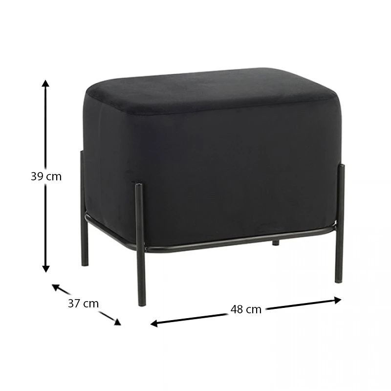 BELLA/L ΣΚΑΜΠΟ BLACK VELVET ΥΦΑΣΜΑ 48X37Χ39εκ.