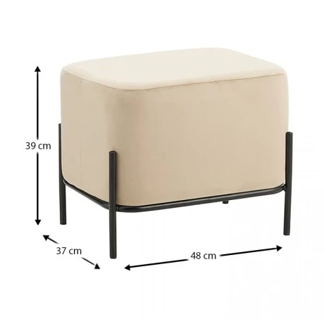 BELLA/L ΣΚΑΜΠΟ BEIGE VELVET ΥΦΑΣΜΑ 48X37Χ39εκ.