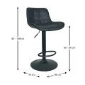 Σκαμπό Μπάρ 2τμχ Bar93 Black Pu 48x50x107.5εκ.