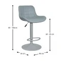 Σκαμπό Μπάρ 2τμχ Bar93 Grey Pu 48x50x107.5εκ.