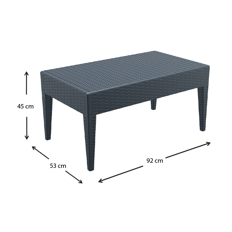 ΜΑΙΑΜΙ DARK GREY ΤΡΑΠΕΖΙ 92Χ53Χ45εκ. ΠΟΛ/ΝΙΟΥ - 53.0055
