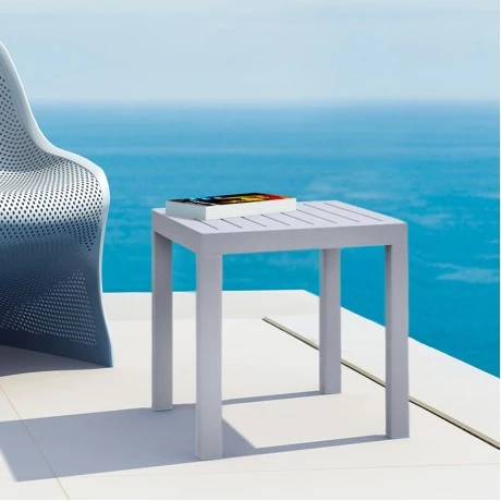 Τραπεζάκι ρητίνης σε silver γκρι χρώμα 45x45x45 εκ. OCEAN SIESTA