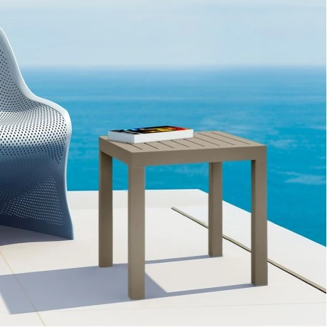 Τραπεζάκι ρητίνης σε dove grey χρώμα 45x45x45 εκ. OCEAN SIESTA