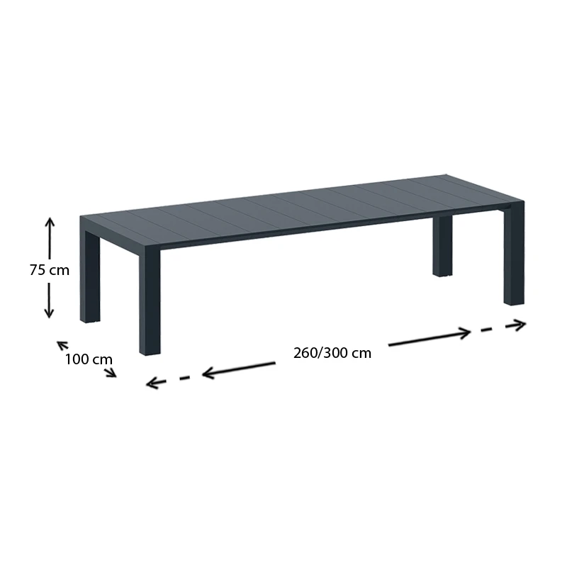 ΒΕΓΚΑΣ RATTAN DARK GREY 100X260/300εκ. ΕΠΕΚΤ.ΤΡΑΠΕΖΙ - 53.0237