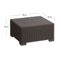 Τραπέζι California με επένδυση wicker σε χρώμα καφέ 68x68x35εκ