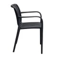 Polypropylene armchair in black color 53,5x58x80cm.