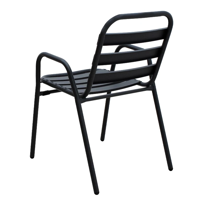 Metal - aluminum stackable garden armchair, black color, 53x60x78cm.
