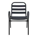 Metal - aluminum stackable garden armchair, black color, 53x60x78cm.