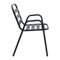 Metal - aluminum stackable garden armchair, black color, 53x60x78cm.