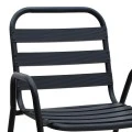 Metal - aluminum stackable garden armchair, black color, 53x60x78cm.